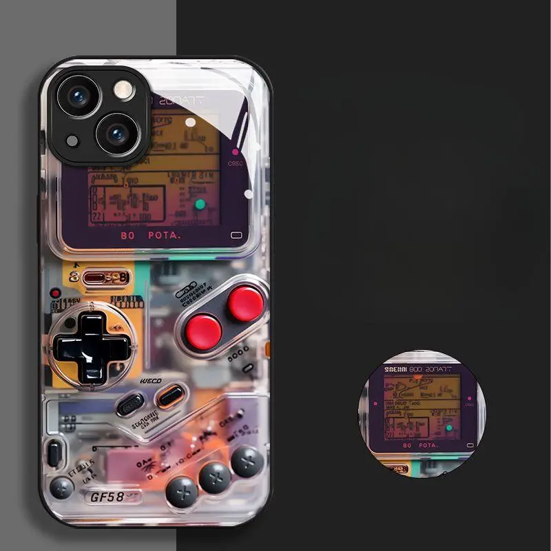 transparent game console pattern,casing for iPhone/Realme/Vivo/Oppo/Samsung/Redmi,anti-drop soft shell.Such as Samsung S7/8/9 VivoY17/Y3/Y12/Y15 Realme 5/5I/5S/6I,iPhone6,7,8,11,12,13
