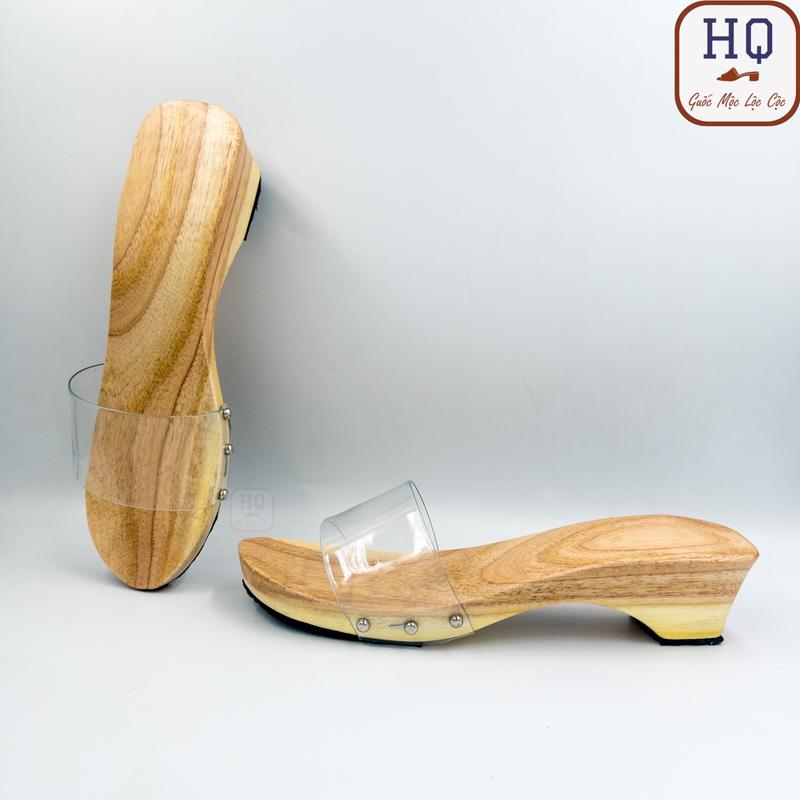 Guốc gỗ 5 phân mũi tròn dép gỗ quai nhựa Thanh Hà guốc mộc đế xuồng truyền thống mặc áo dài tứ thân bà ba yếm đồ lam đi chùa phụ kiện chụp ảnh biểu diễn văn nghệ hóa trang đóng tuồng