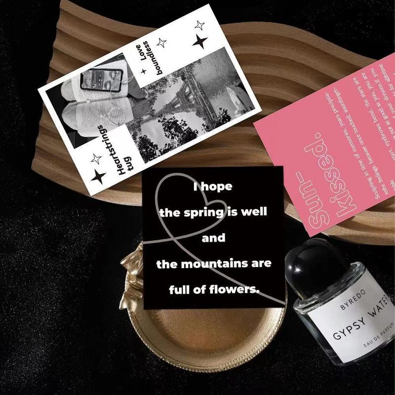 Product Introduction of 15pcs Ins English Card, Indoor Bedroom Wall Photo Background Wall Material, Atmosphere Background Photo Props Wall Paste, Senior Decorative Diy Wall Paste Vinly Decal 16