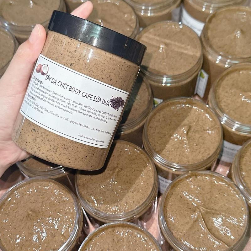 Tẩy tế bào chết body cà phê sữa dừa 500g Dưỡng Da Body Peel Da - Chống lão hóa da tốt nhất - Peel Da Body Nữ Women