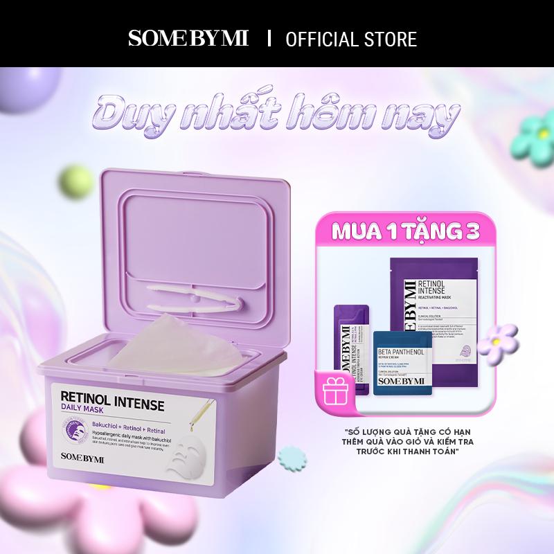 [Quà tặng 1 mask retinol + 1 retinol 1.5g + 1 kem dưỡng b5 1.5ml] Some By Mi Mặt nạ giấy hàng ngày Retinol Intense Daily Mask 30 miếng