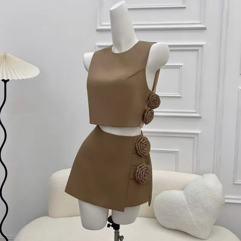 SET ĐÍNH HOA SƯỜN + CHÂN VÁY DÁNG A