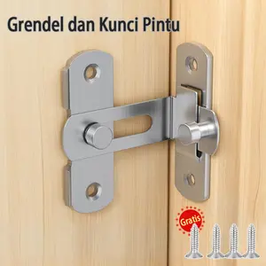 Grendel Kait Sliding Stainless - Slot Kunci 90 & 180 + Sekrup Gratis