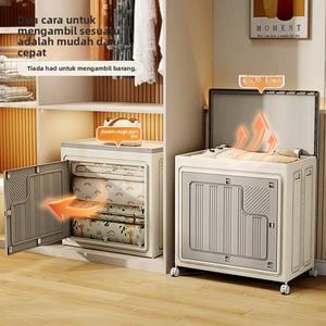 Kotak Penyimpanan Pakaian, Boleh Dilipat, Isi Rumah, Kalis Habuk, Kapasiti Besar, Sesuai untuk Kuilt, Mainan dan Pelbagai, Kotak Penyusun Atas Selak Putih Supplies almari pakaian bakul penyimpanan ringan shopping