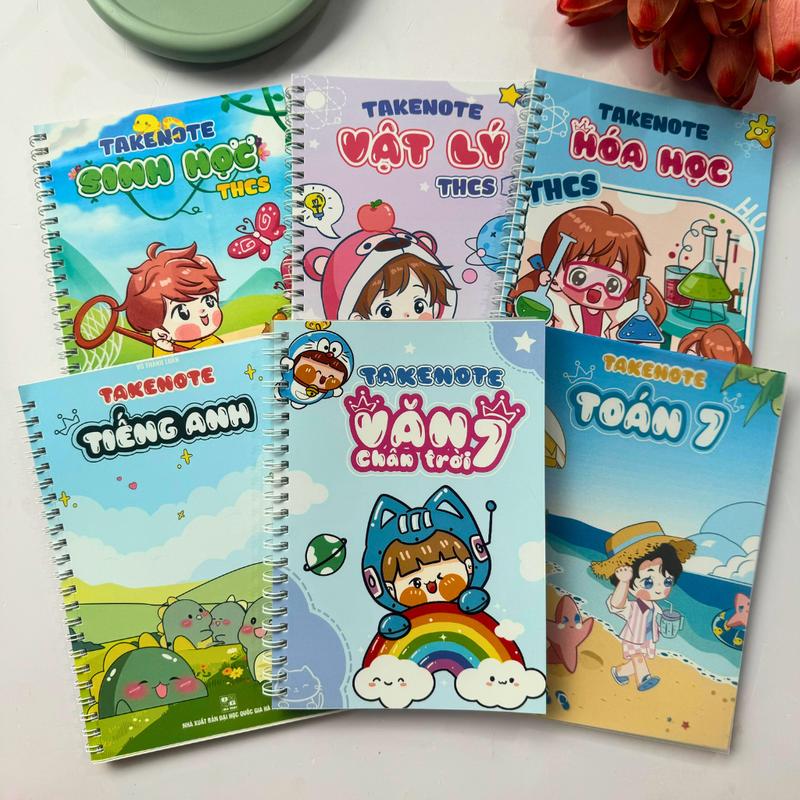Combo 6 Cuốn Sổ Tay Bằng Giấy A5 Take note 7 Chân Trời (Toán 7, Văn Chân Trời, Tiếng Anh, Lý , Hóa, Sinh)