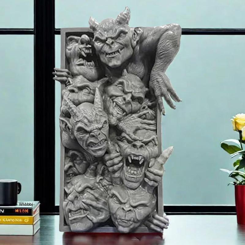 Product Introduction of Horror Monster Resin Ornament, 1 Count Creative Monster Resin Statue, Decorative Ornament for Home Office Desk, Home Decor, Room Decor 2