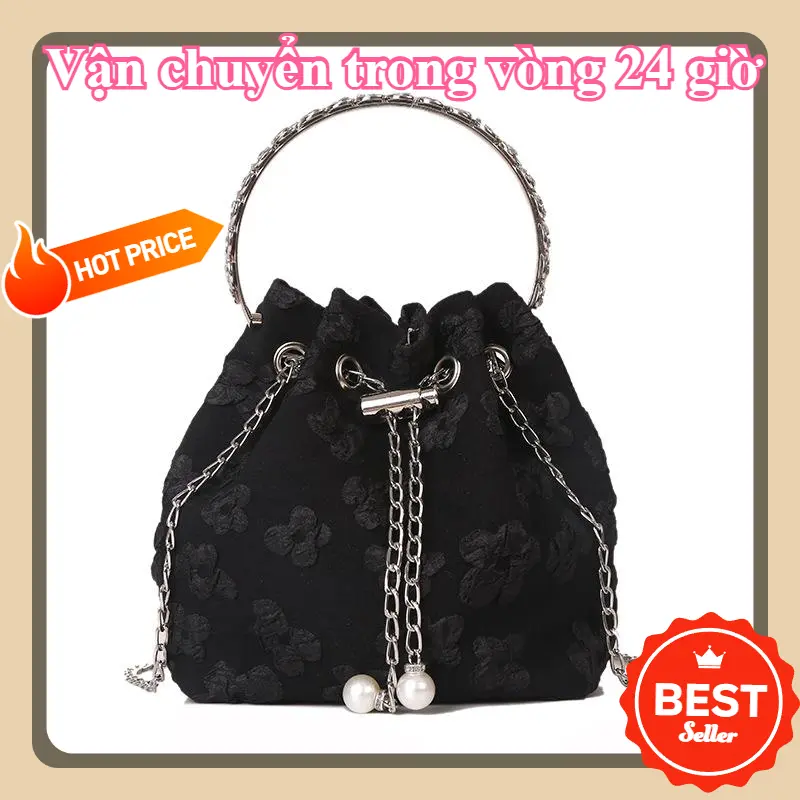 Thời trang một vai nghiêng túi xách thời trang hoa jacquard tote túi xách nữ hip hop mini 2024 thời trang mới mùa hè kết cấu xô túi túi  bucket  hàn  quốc túi  lesac  tết
