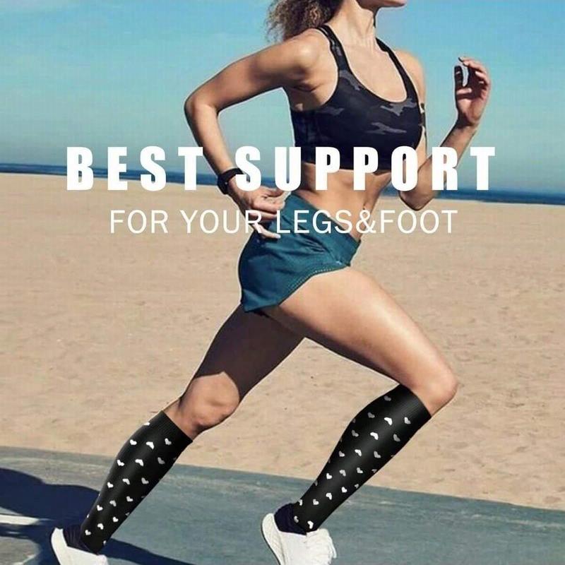 6-pair Set Knee-high Athletic Socks - Striped and Heart Pattern Design, Comfortable and Breathable, Essential for Running and Fitness, Suitable for Daily Wear and Sports, Perfect Gift for Fitness Enthusiasts 4
