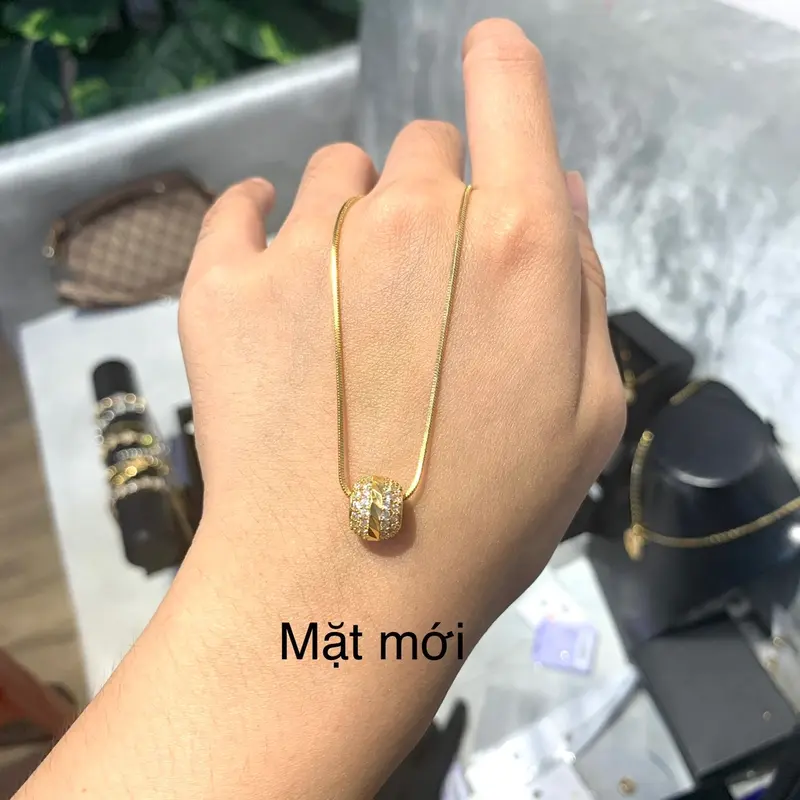 Dây Chuyền vàng Hạt châu Đính Đá - MV11 1
