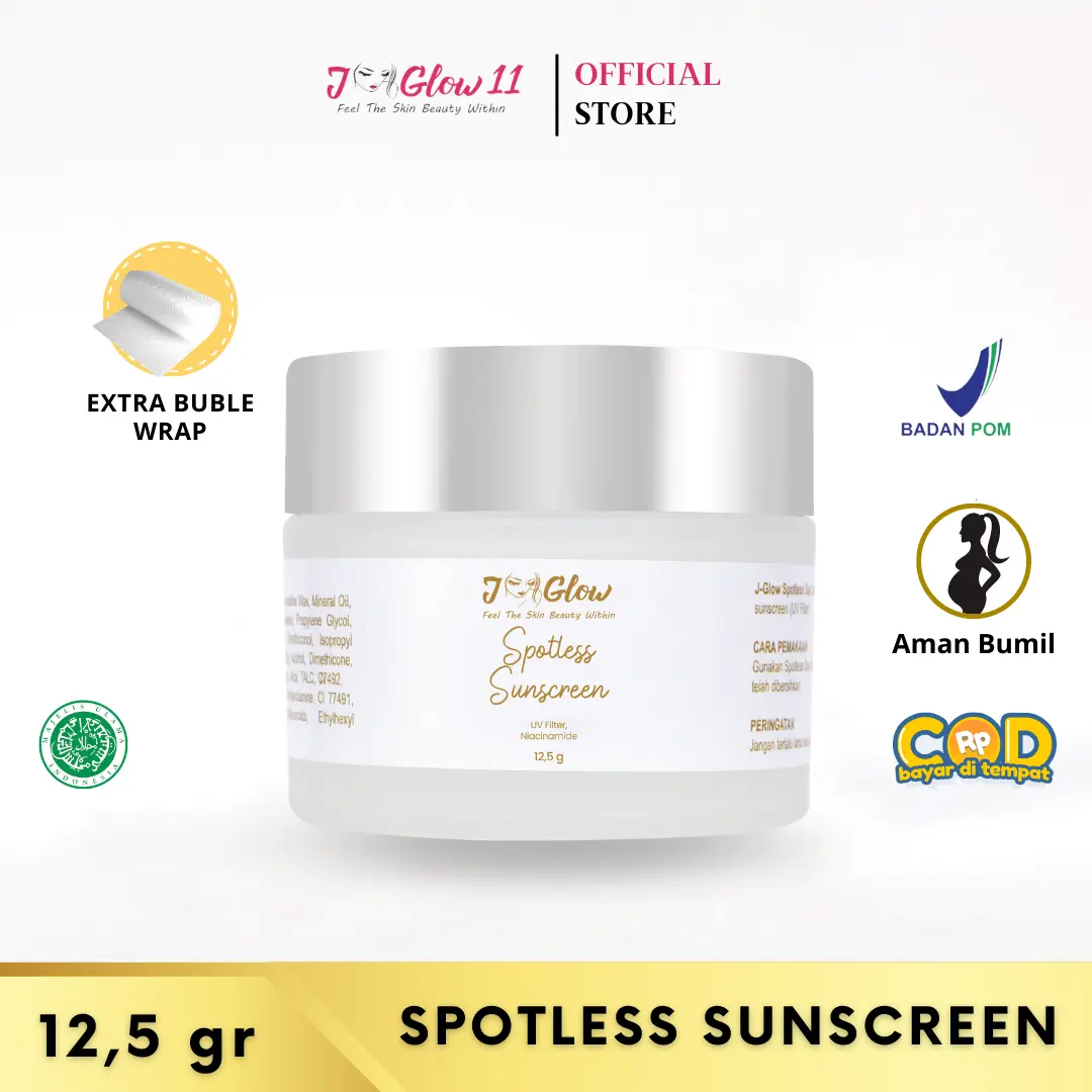 Jglow Skincare Sunscreen Spotless Natural Beige Krim Siang Untuk Kulit Berflek SPF 30