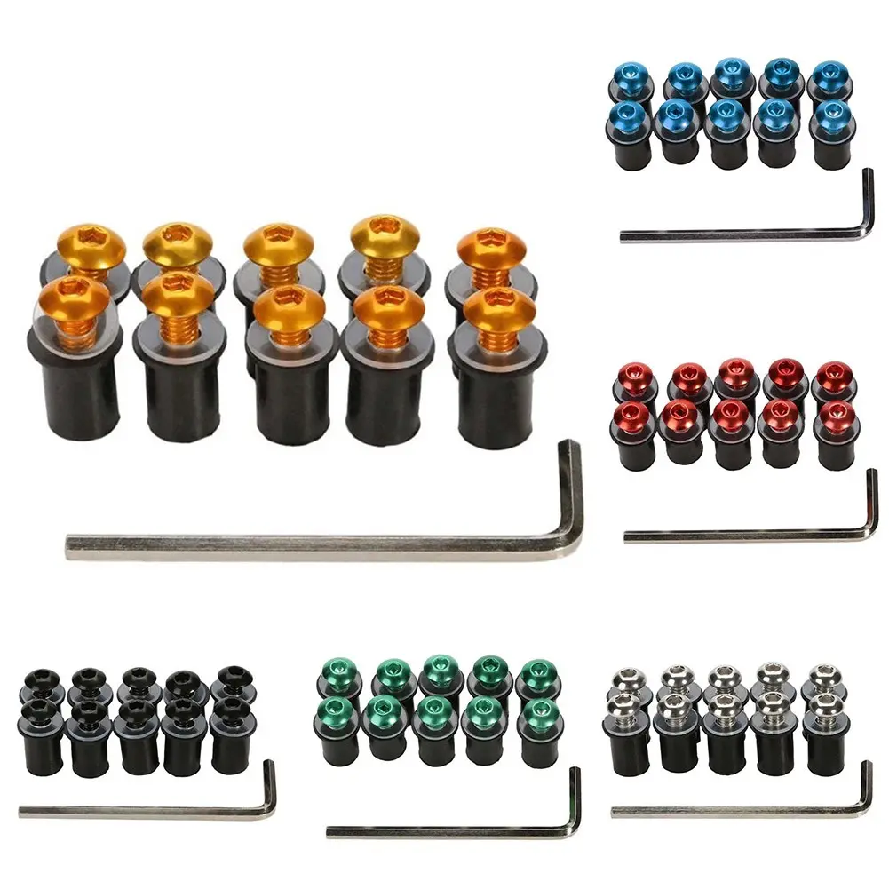 10PCS Motorcycle Windshield Bolts Screws Kit,Body Mounting Bolts Nuts