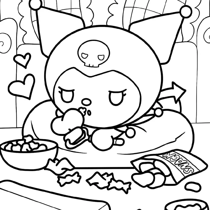 Tranh tô màu KUROMI siêu cute cho bạn thỏa sức sáng tạo Toy Đồ Chơi 1
