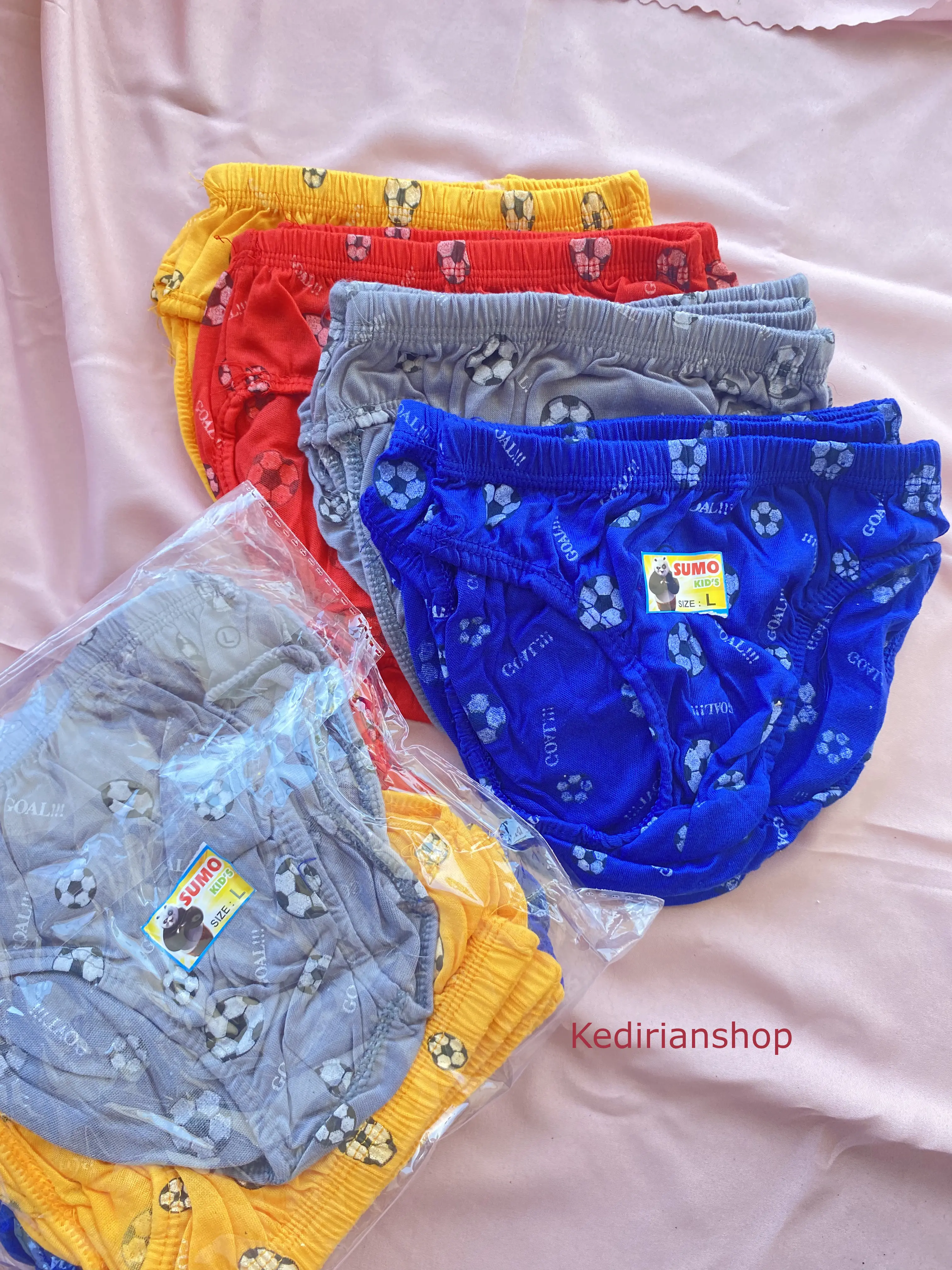 Celana dalam anak laki laki size S M L XL motif BOLA Polka Dot sempak disukai anak anak Fashion boxer anak 12–15tahun