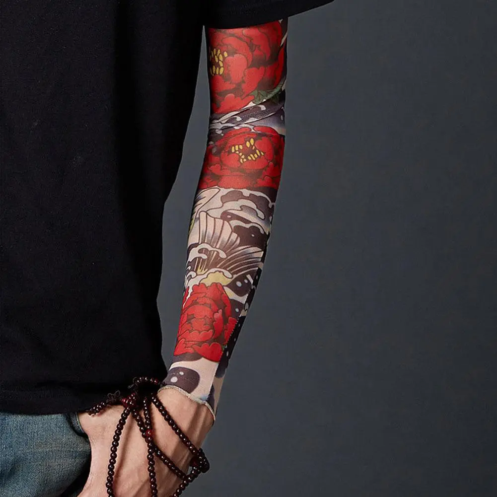 1Pcs Running New Uv Protection Summer Cooling Tattoo Sports Cycling Tattoo Arm Sleeves Sleeves U3S8