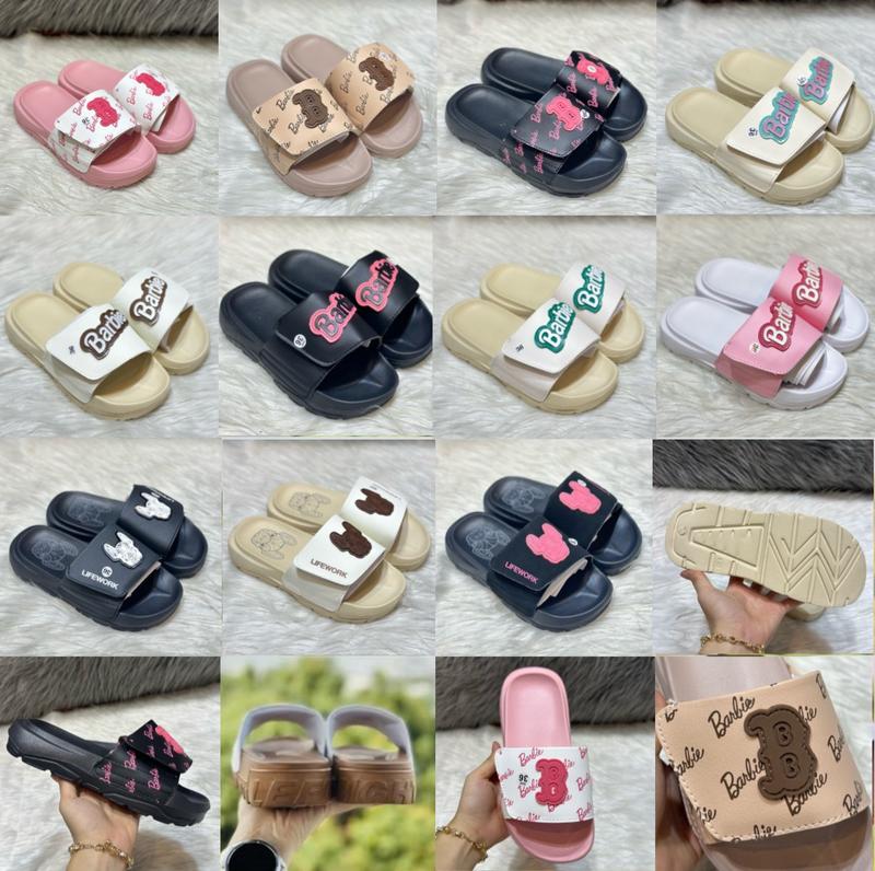 Dép LifeW Dép BarBie đế cao quai ngang - dép quai ngang nam nữ - tặng kèm hộp