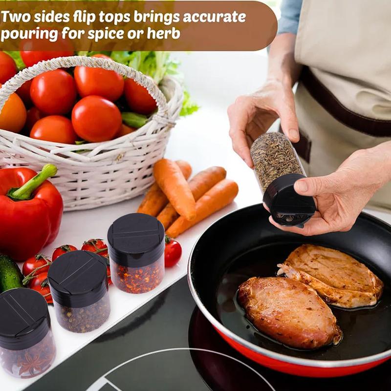 Product Introduction of 1-5Pcs Spice Jars With Shaker Lids Plastic Clear Seasoning Bottle For Herbs Powders Salt Pepper BBQ Condiment Box Kitchen Tools 12