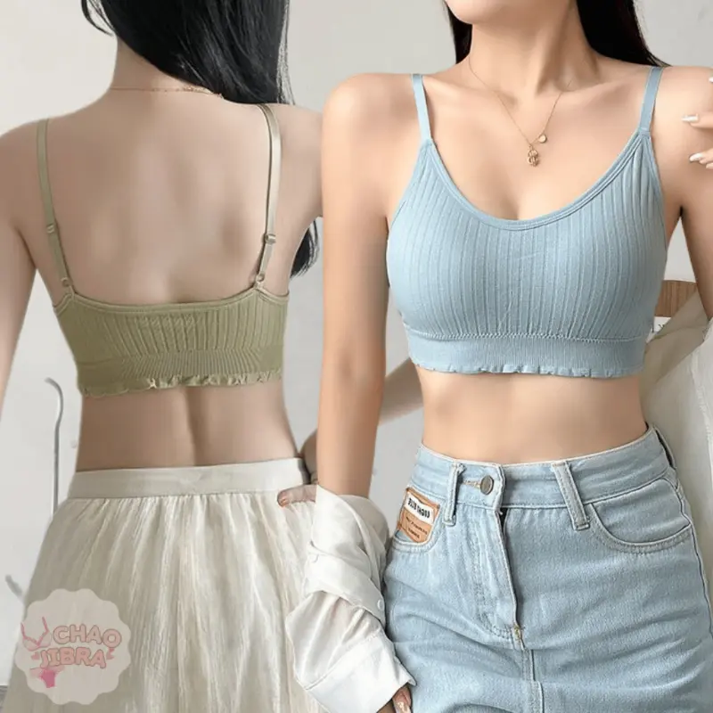 เสื้อสายซับในสายเดี่ยวผู้หญิง B-134 เสื้อสายเดี่ยวครึ่งตัวผ้ายืด สายปรับระดับได้ มีฟองน้ำในตัว พร้อมส่ง