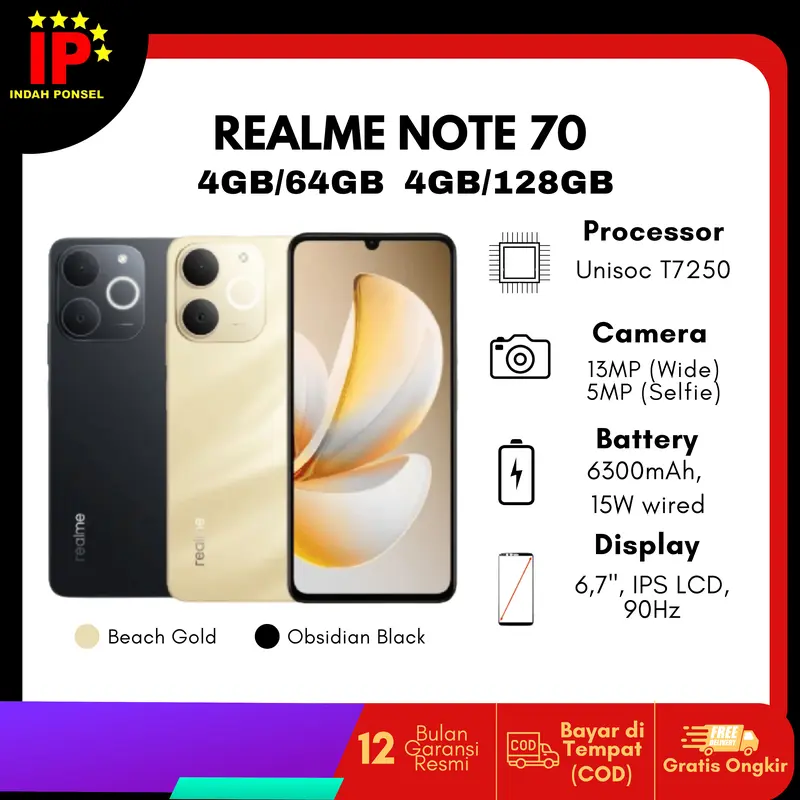 realme note 70T RAM4GB ROM64GB Realme Note 70 4GB/64GB 4GB/128GB