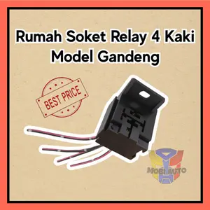 Soket Rumah Relay 4 dan 5 Kaki / 4 5 Pin Model Bangku Gandeng + Kabel dan soket motor mobil