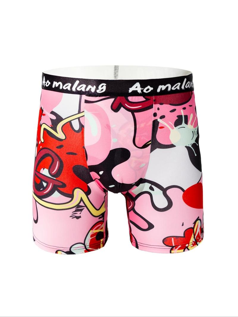 Product Introduction of Random Print Men's Boxer Brief, Casual Comfy Breathable Underwear for Daily Wear, Men's Underwear for All Seasons 6