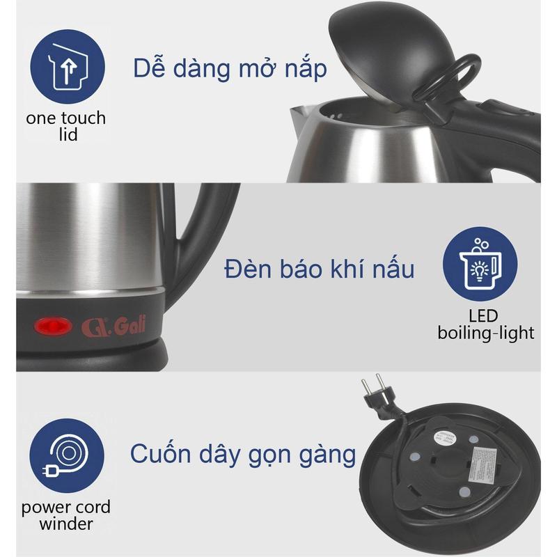 [Chính hãng] [HỎA TỐC] Ấm siêu tốc Gali GL-0025 2.5 lít 2150W thép không gỉ bảo hành 24 tháng 4