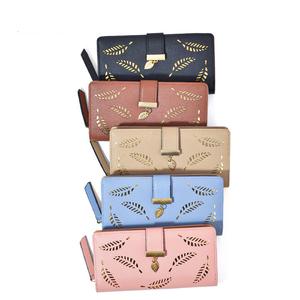 กระเป๋าสตางค์ ใบยาว มีซิป อเนกประสงค์ แต่งรูกลวง ใส่บัตรได้ แฟชั่นสําหรับเด็กผู้หญิง