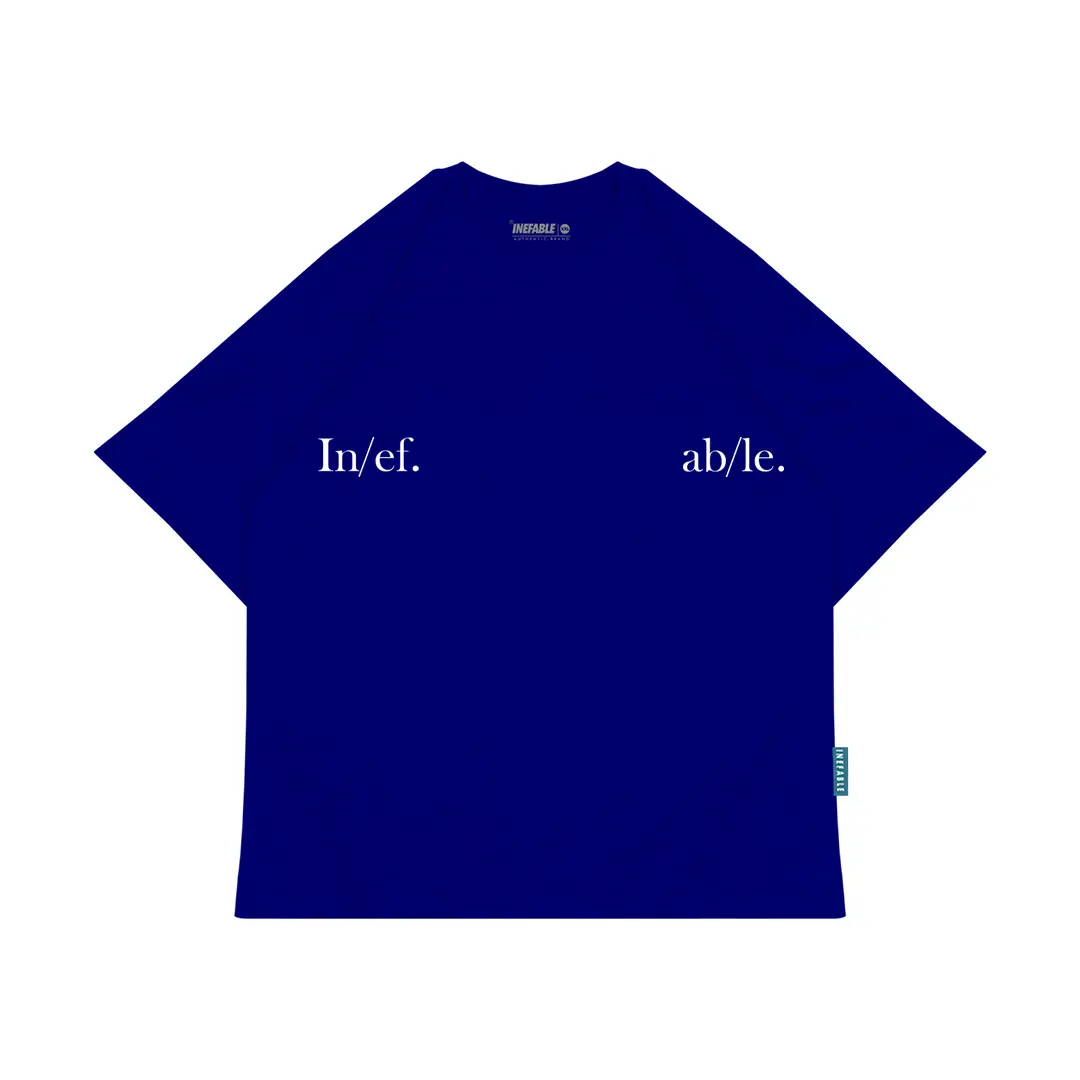 Tshirt Inefable Blue Personality cotton Combed 24s Lembut tebal kaos biru - baju skena style Oversize Pria Wanita