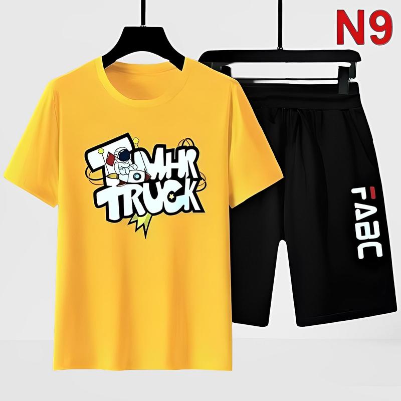 Bộ quần áo thun lạnh bé trai 22kg Đến 123kg, Đồ bộ Nam ngắn tay nhiều mẫu Đẹp Menswear Cổ Tròn