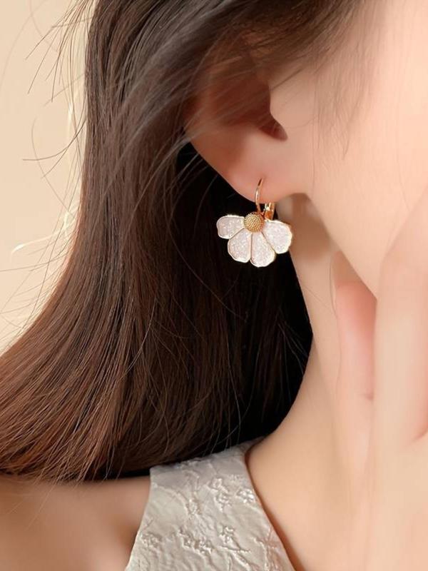 Flower Design Dangle Earrings, Fashionable Jewelry for Women & Girls, Trendy All-match & Exquisite Jewelry for Birthday Gift 7