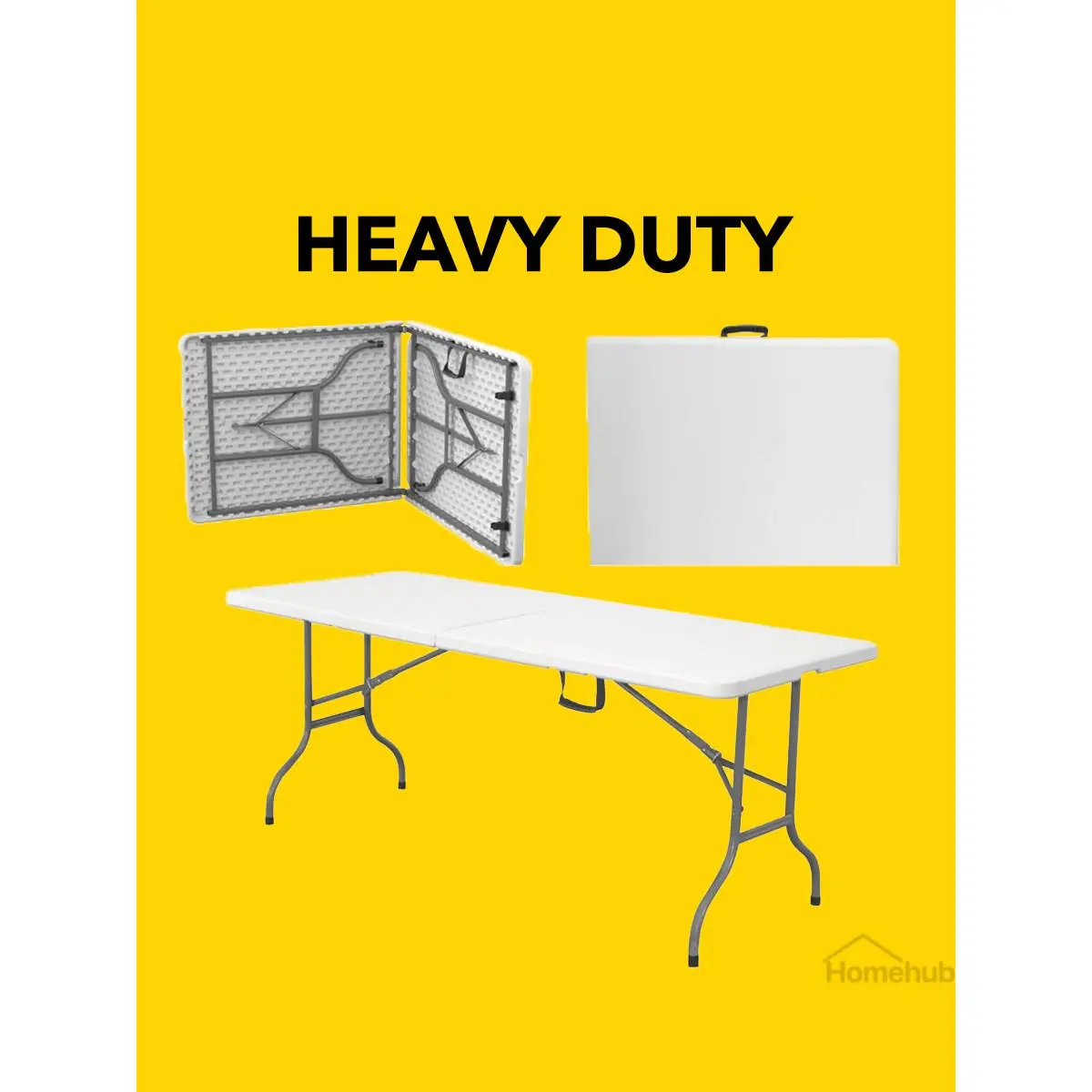 Homehub Foldable Table Outdoor Folding HDPE Heavy Duty Big Portable Plastic Tables