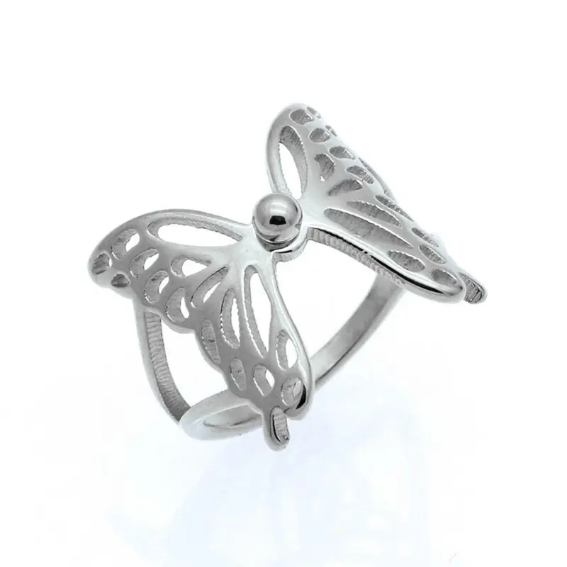 CinCin Kupu Kupu Silver Model Terbuka Aksesoris Perhiasan 3