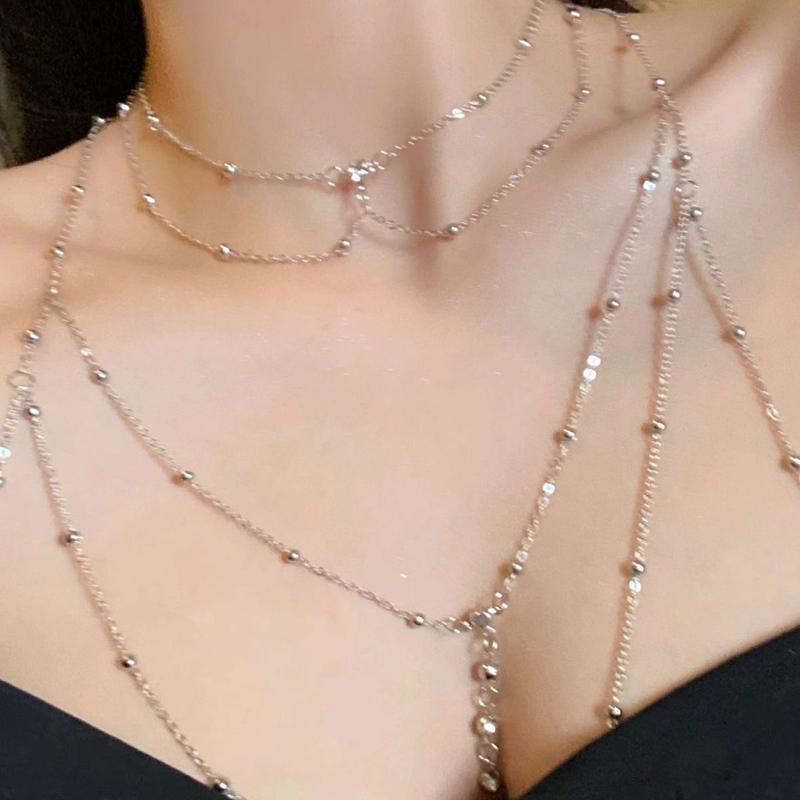 Vòng Cổ Ngực, Cảm Giác Cao Cấp, Kim Cương Giả, Dây Chuyền Cơ Thể, Bikini, Dây Chuyền Bán Chạy, Dành Cho Nữ, Vòng Cổ Trang Trí Ảnh, Dễ Thương Và Gợi Cảm, Năm 2025 3
