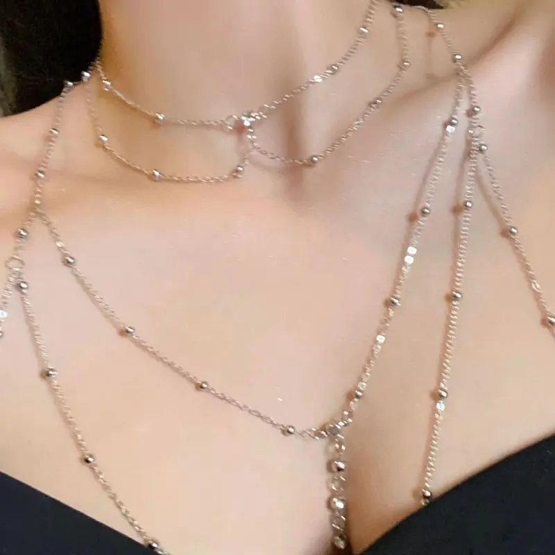 Vòng Cổ Ngực, Cảm Giác Cao Cấp, Kim Cương Giả, Dây Chuyền Cơ Thể, Bikini, Dây Chuyền Bán Chạy, Dành Cho Phụ Nữ, Vòng Cổ Trang Trí Ảnh, Dễ Thương Và Gợi Cảm, Năm 2025 3