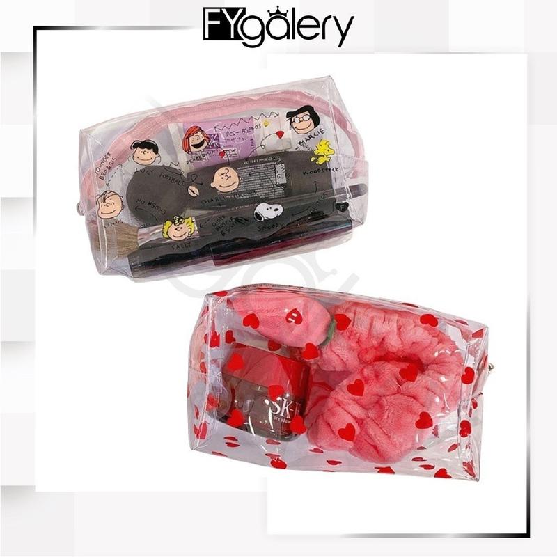 ELBER HL0087 Tas Kosmetik Motif Transparan Pouch Make Up Organizer Bag Serbaguna Y1342 0