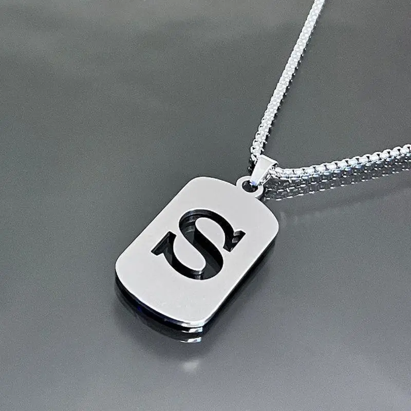 Vòng cổ f mặt dây chuyền chữ cái 26 ký tự làm từ titan thép không gỉ thời trang A B C D E F G H Y K L M - Hộp giấy đựng trang sức dây chuyền, lắc tay, nhẫn, bông tai đa dạng màu sắc sặc sỡ đa dạng kích cỡ 7