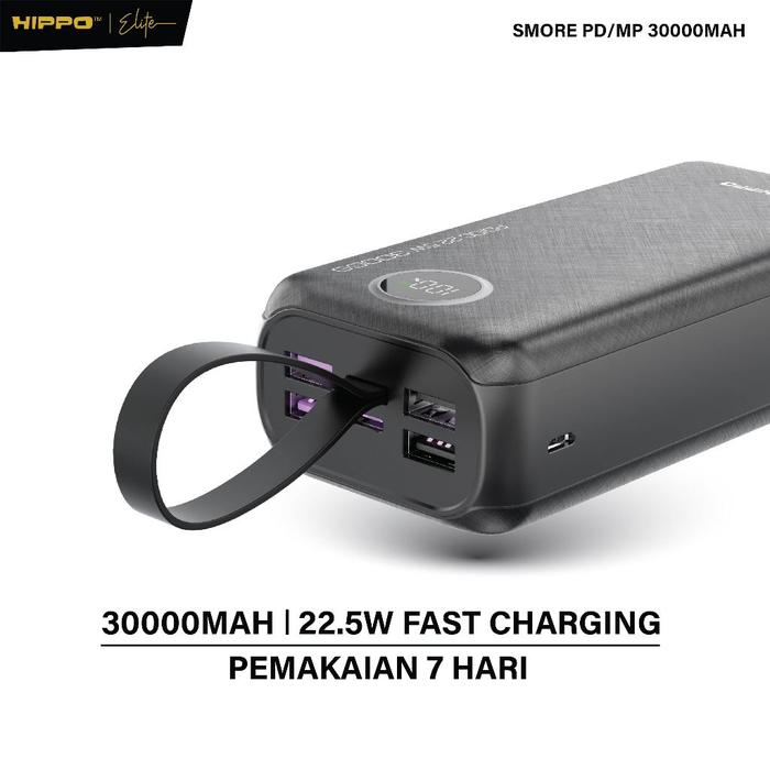 Gambar Hippo Powerbank Smore PD 22,5W 30000mAh Quick Fast Charging Power Bank Type C Power Delivery QC 5 Port Output USB A USB C dari Hippo Indonesia Kota Administrasi Jakarta Pusat Tokopedia