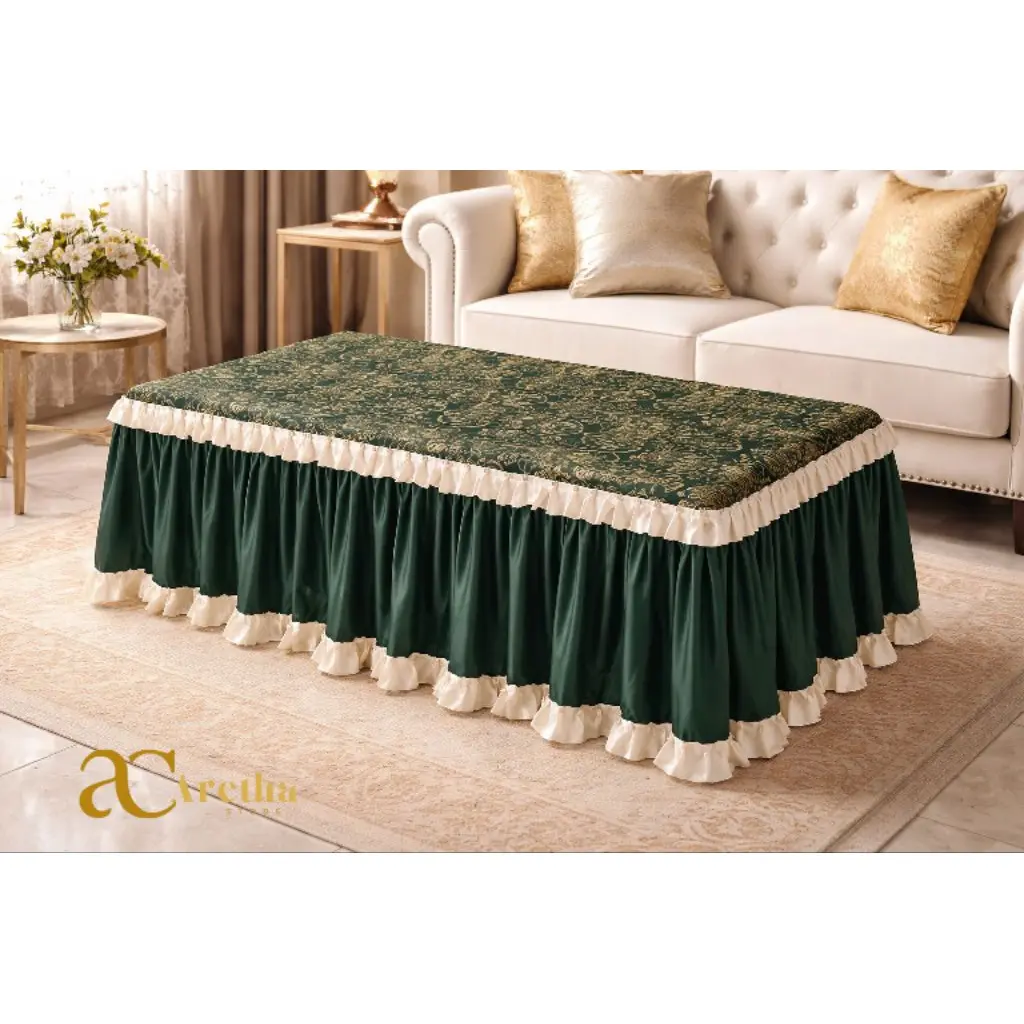 Taplak meja tamu rumbai bahan kain jok 120x60 cm