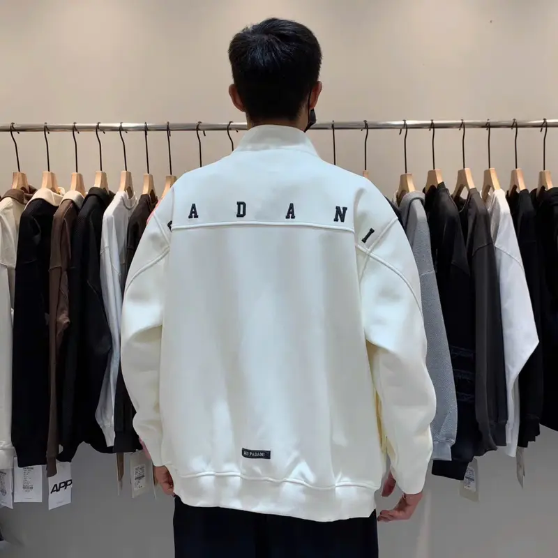 Áo khoác Nỉ hai lớp chất vải mịn thêu logo thoáng khí không xù Lông Áo Khoác Thu Đông Menswear Jacket 4
