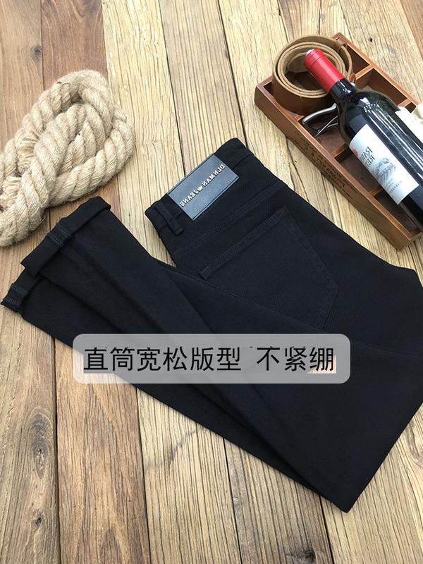 Product Introduction of Seluar jeans hitam tulen yang telah dibasuh untuk lelaki, jenama fesyen baharu, Langsing, lurus, Regangan, belia, seluar panjang kasual, musim bunga dan musim luruh 4