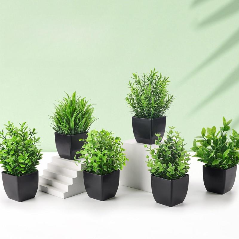 Artificial Potted Plant for Room Decor (6 Counts), Faux Potted Plant, Simulated Decorative Plant Ornaments, Decorative Plant for Home & Office Decor, Home Decor Products 7
