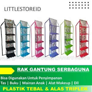 Rak Tas Gantung Organizer Bags With Zip Clothes Storage Foldable Hitam