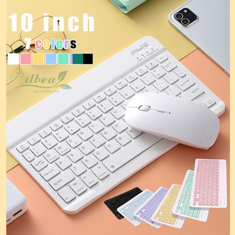 Bàn Phím Bluetooth Mini Và Chuột Không Dây Cho Điện Thoại Máy Tính Bảng Siêu Mỏng 10inch