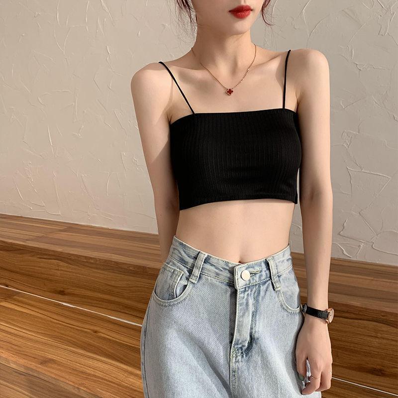 Product Introduction of Beautiful back without steel ring ice silk sling anti-glare wrap underwear female students Korean version of the bust bottoming tank top inner wear 22