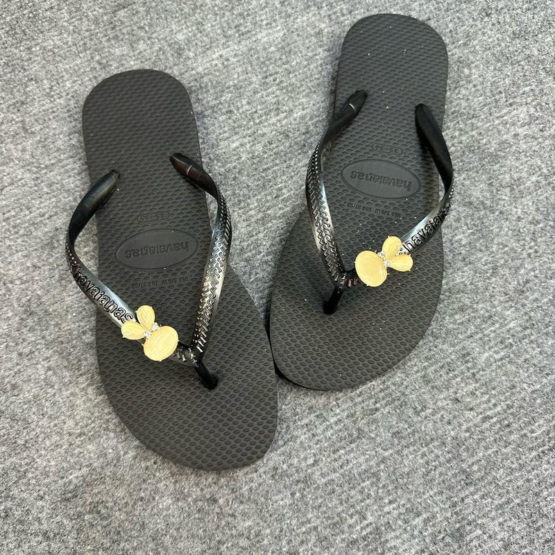 Dép Xỏ Ngón Màu Đen Mix Charm Mini- Mộng Cầm Dép Xinh (Đặt Đúng Size) Shoes GiàY DéP Nữ 5