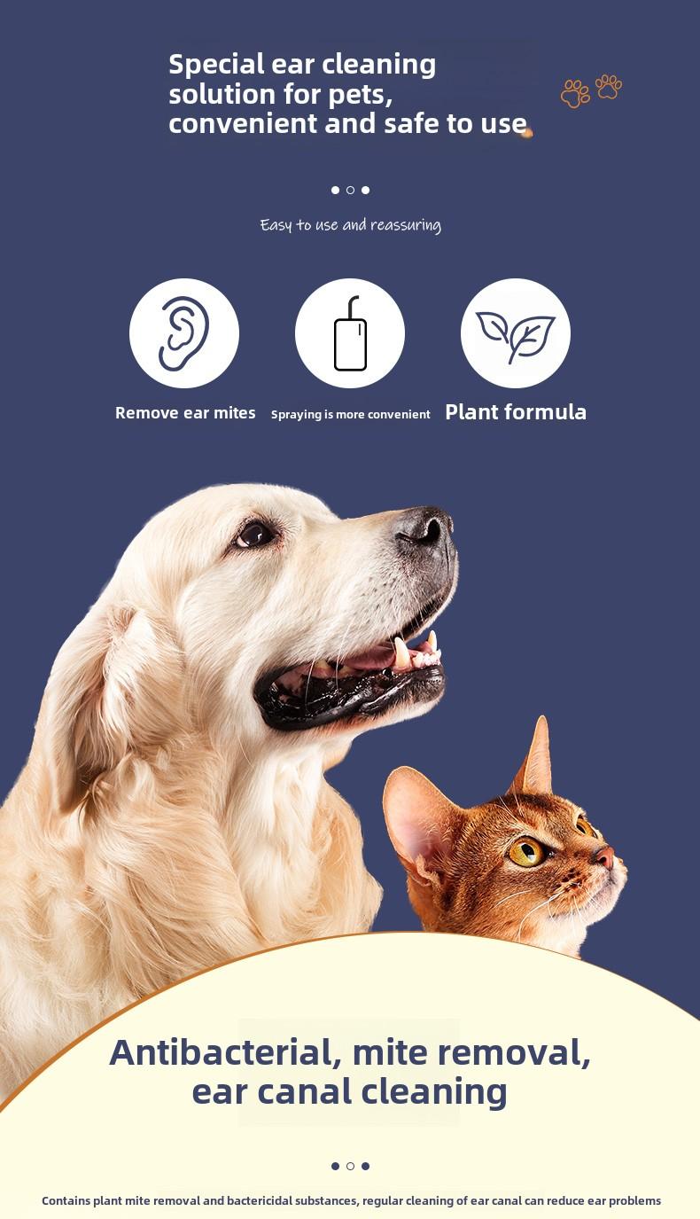 Product Introduction of Pet Ear Cleaner for Cats and Dogs, Ear Drop of Middle Ear Inflammation, Ear Mite Removal, Antibacterial, Suitable for Cats and Puppies 3
