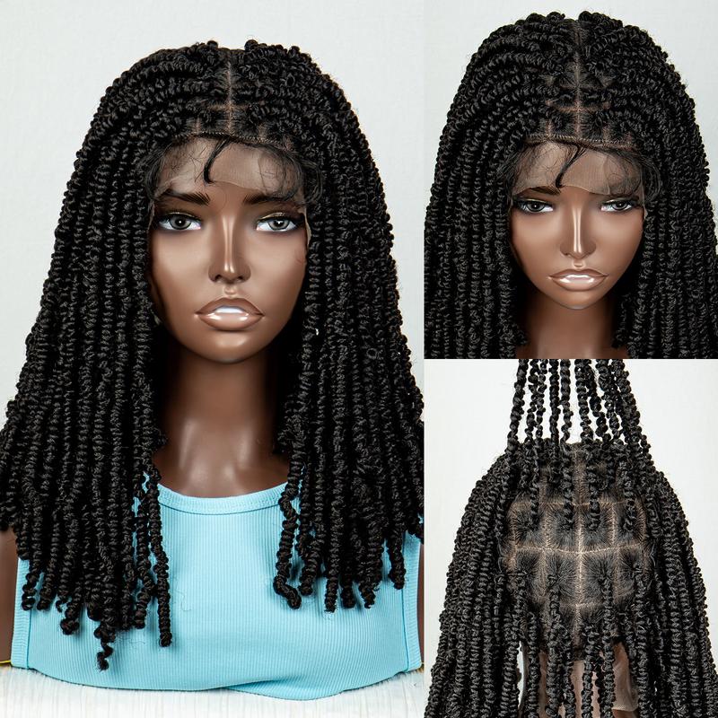 Product Introduction of Wholesale E-commerce Hot Selling Full Lace Short W-077 Synthetic Fiber Braids Wig LACE Braids Wig 2