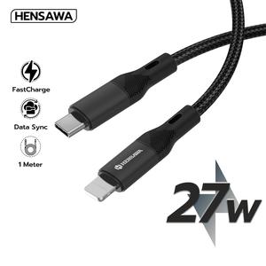 Hensawa สายชาร์จเร็ว PD 27w Type-C to L iP สายถัก Nylon 1m รุ่น US5097 หนาพิเศษ ทนทาน Fast Charge Cable & Sync