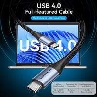 Gambar Vention Kabel Data Usb Type C to C 4.0 Thunderbolt 8K 40Gbps Briaded Premium Grade High Speed Cable Wire dari Vention Authorized Store Kota Administrasi Jakarta Barat 4 Tokopedia