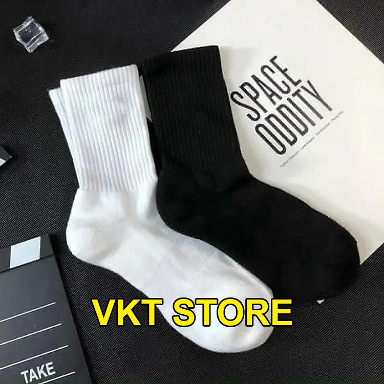 [VKT Store][SET 10 ĐÔI] Tất vớ thể thao cổ cao, lửng, thấp nam nữ loại cao cấp chun bàn dày dặn, lỗ thoáng khí giảm hôi chân Cotton Sport Thun thêu