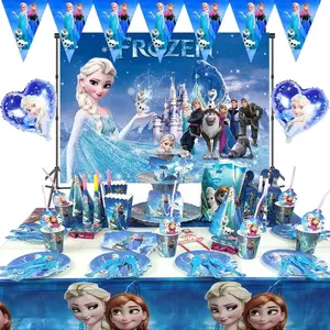 Dekorasi pesta ulang tahun anak frozen / birthday aksesoris elsa anna / balon frozen / topi elsa/ kartu undangsn